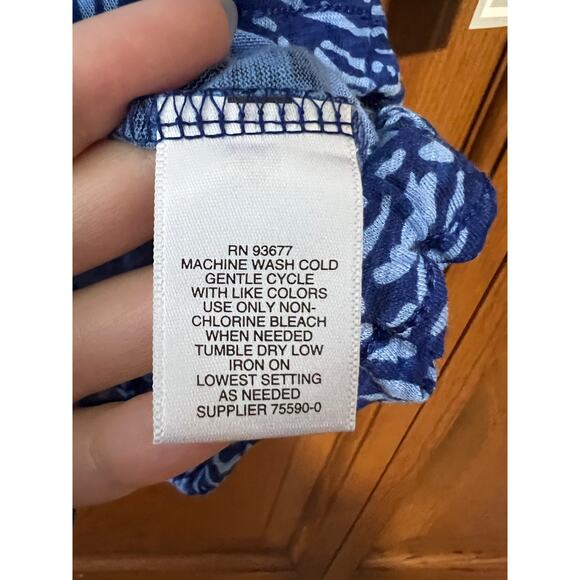 NWT Liz Claiborne Women's Drawstring Tee Blouse Short Sleeve Winter Blue Size XL - Picture 7 of 8